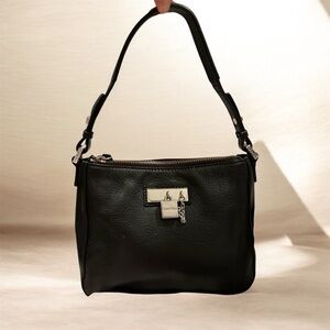 Calvin Klein Mini shoulder Black Leather Handbag with lock charm